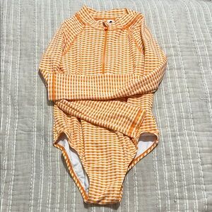 Cotton On Kids Orange Checkered One Piece
